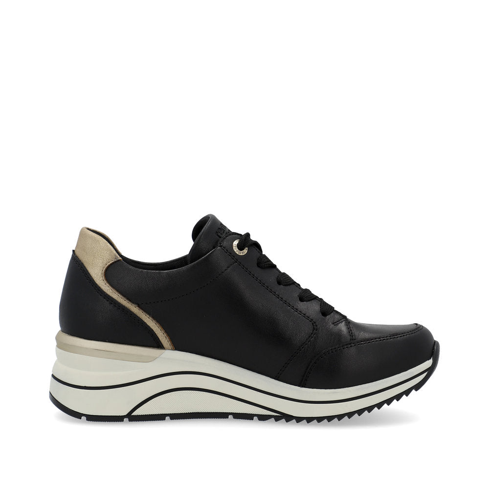 Remonte Black Wedge Trainers