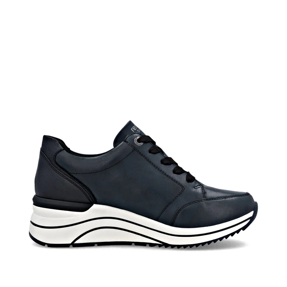 Remonte Ladies Navy Blue Leather Sneakers