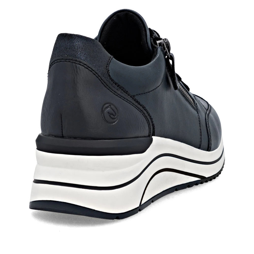 Remonte Ladies Navy Blue Leather Sneakers