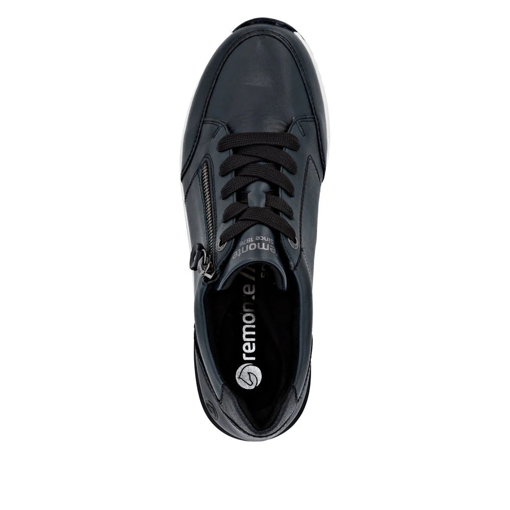 Remonte Ladies Navy Blue Leather Sneakers