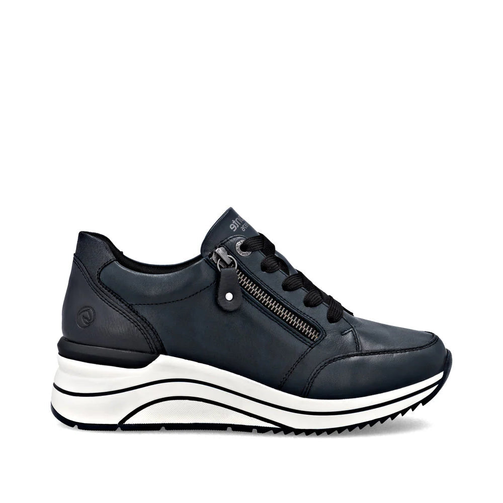 Remonte Ladies Navy Blue Leather Sneakers
