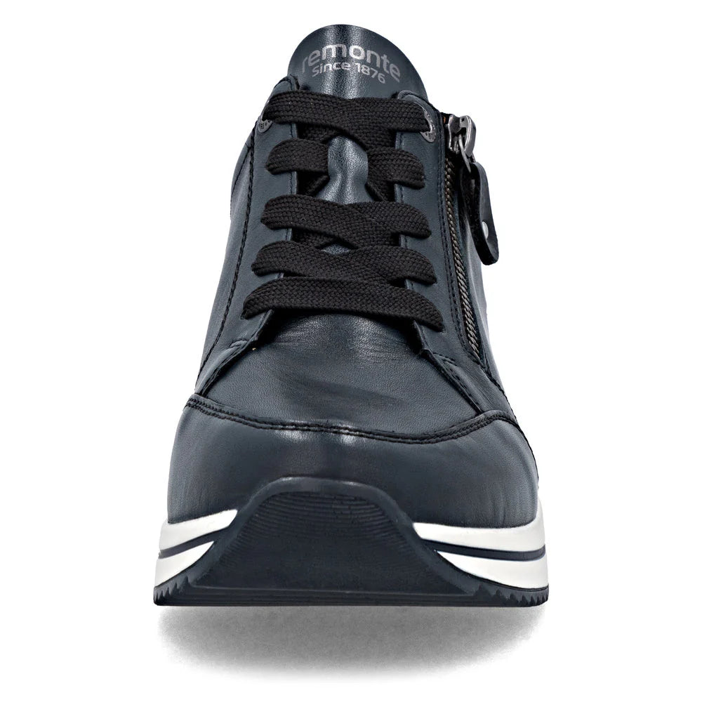 Remonte Ladies Navy Blue Leather Sneakers