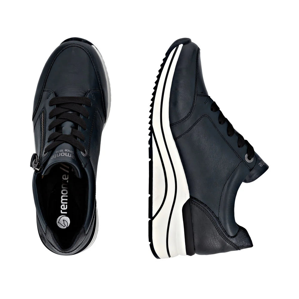 Remonte Ladies Navy Blue Leather Sneakers