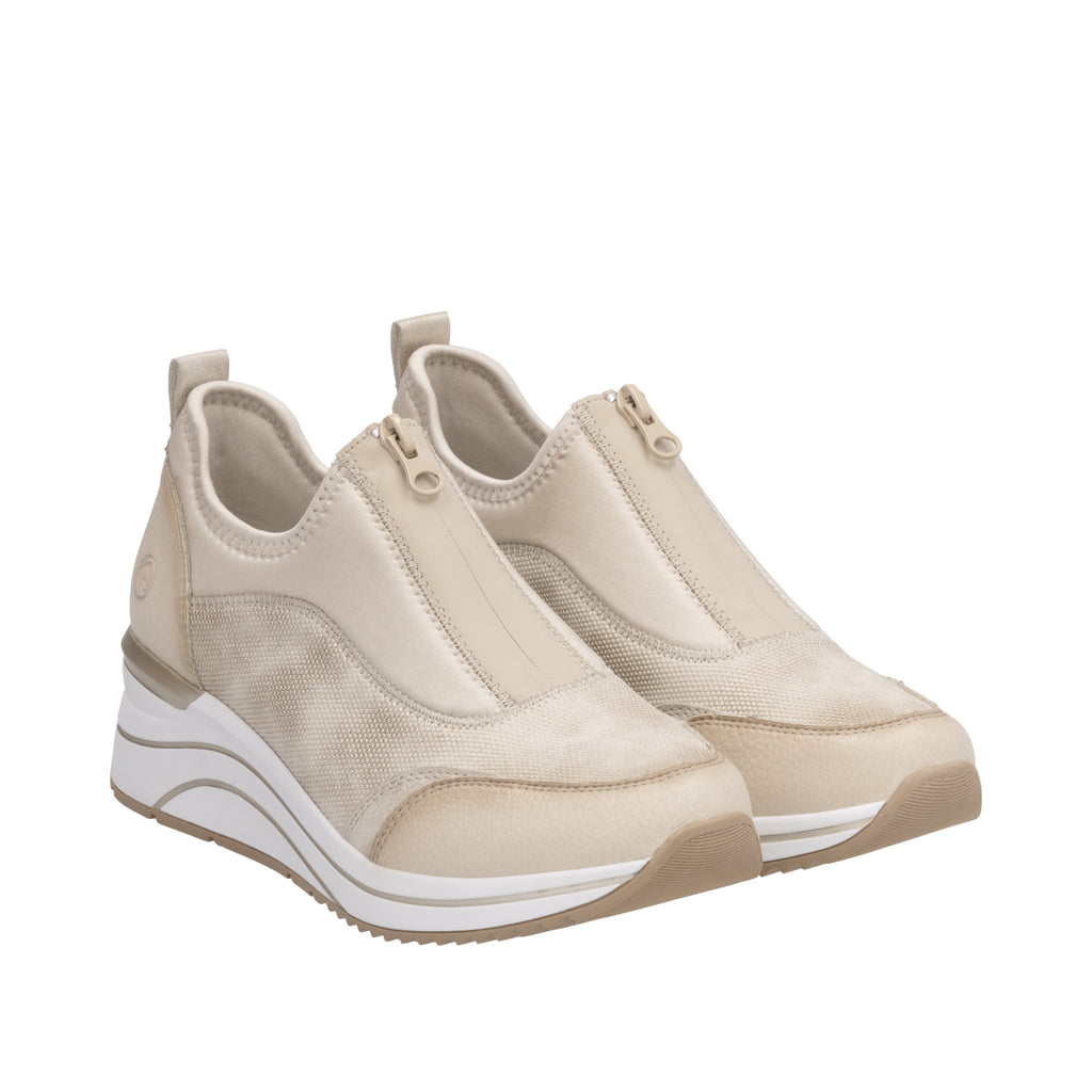 Remonte Beige and Gold Ladies Sneakers