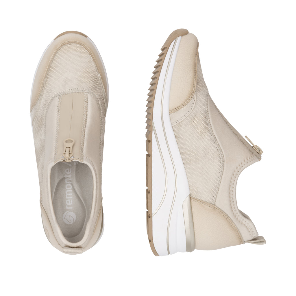 Remonte Beige and Gold Ladies Sneakers