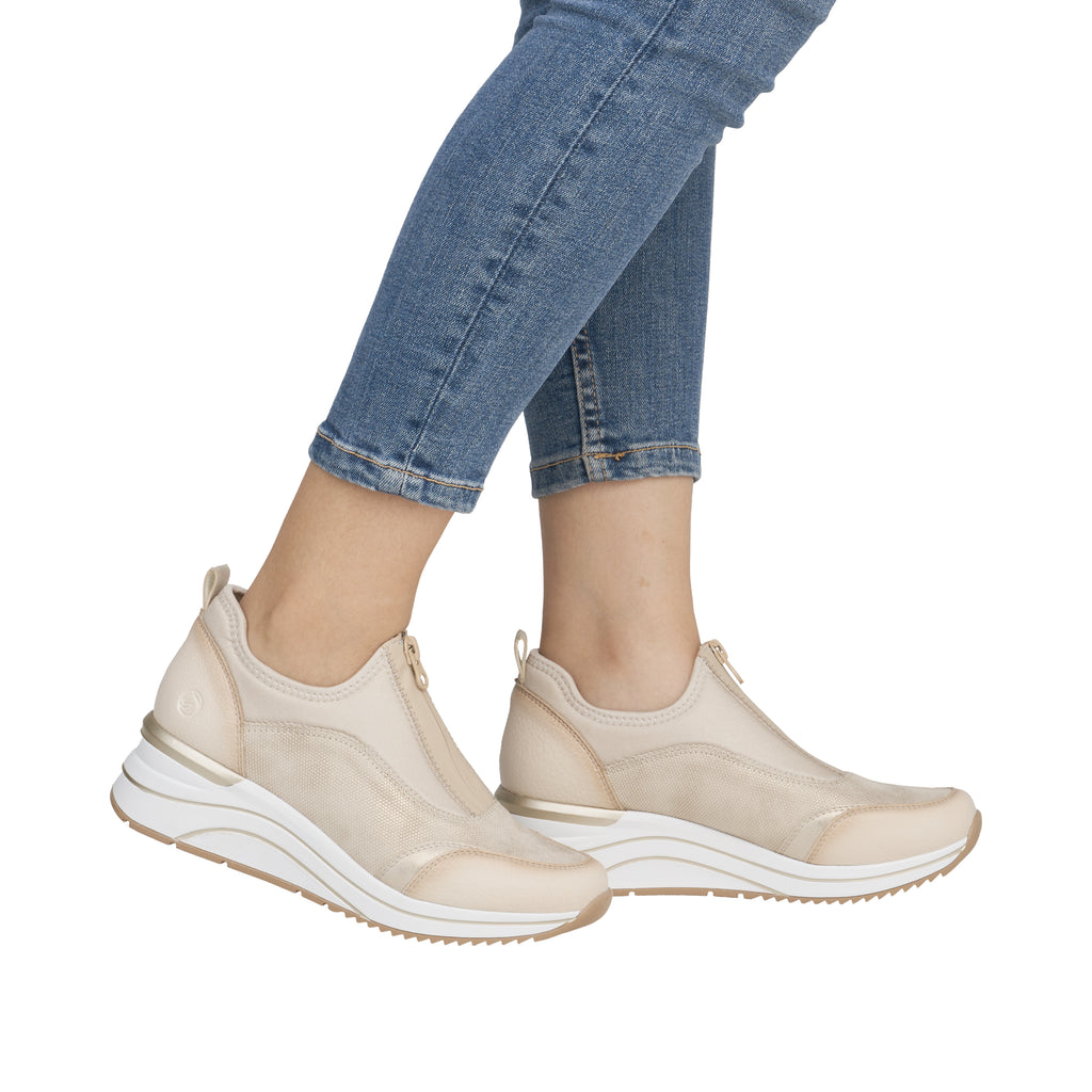 Remonte Beige and Gold Ladies Sneakers