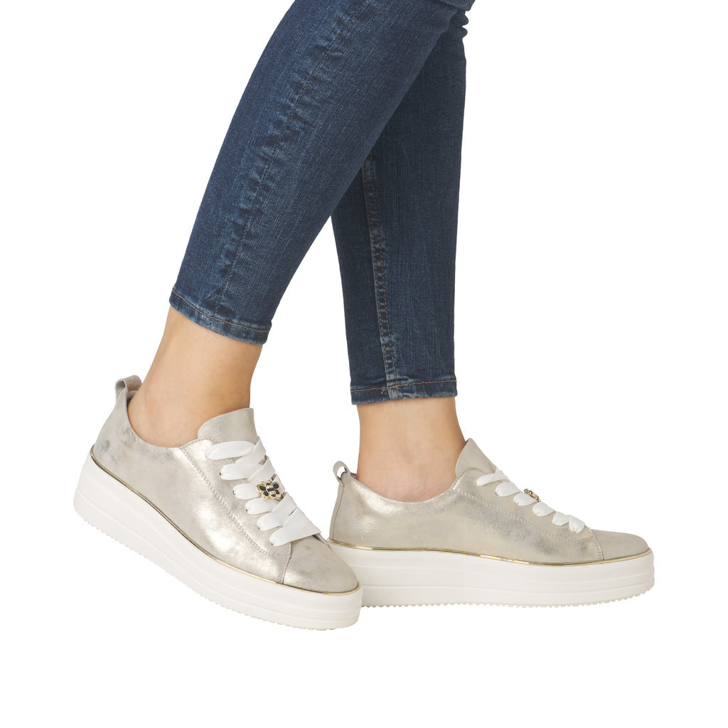 Remonte Gold Leather Ladies Sneakers