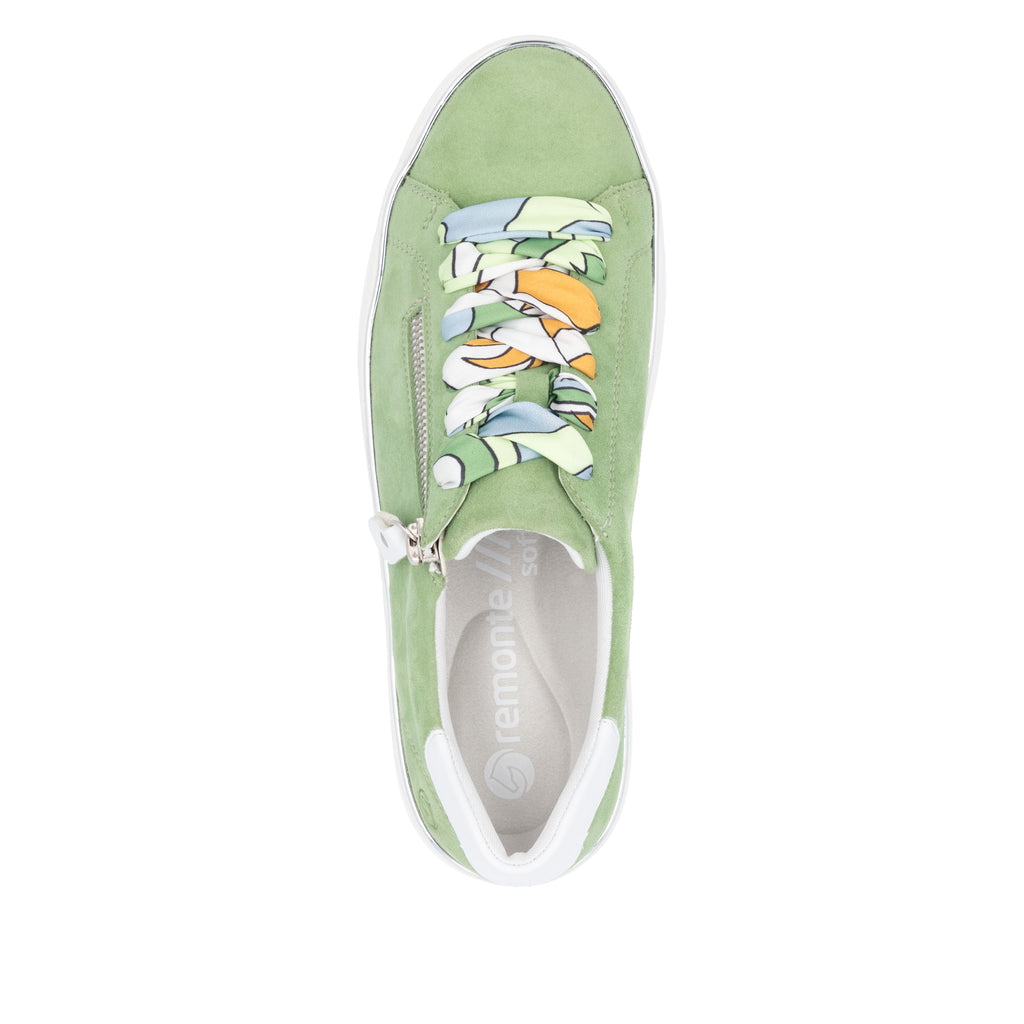 Remonte Green Suede Ladies Sneakers