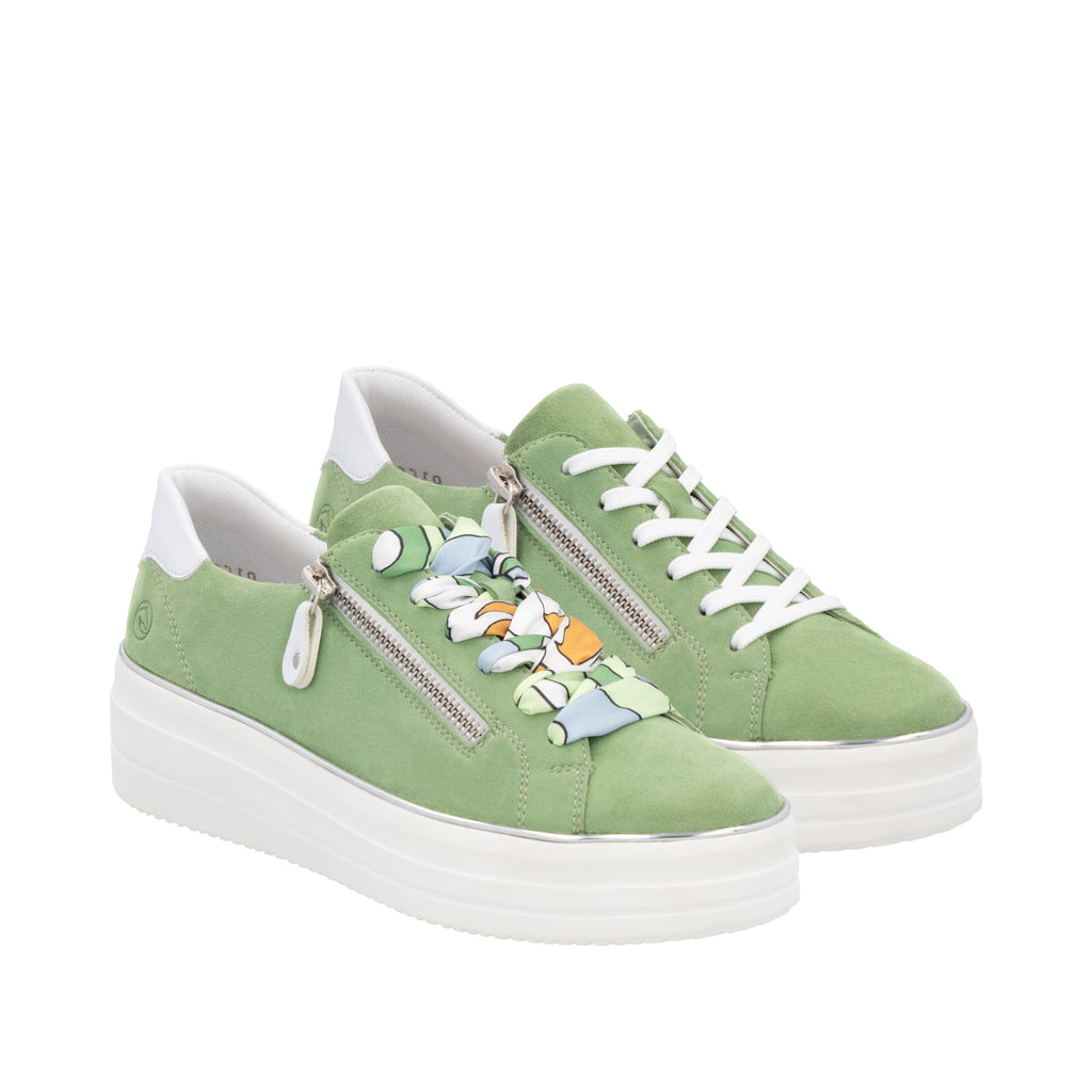 Remonte Green Suede Ladies Sneakers