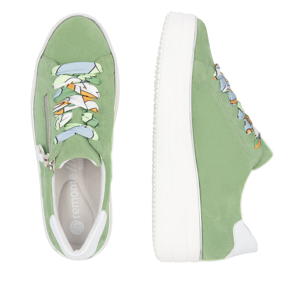 Remonte Green Suede Ladies Sneakers