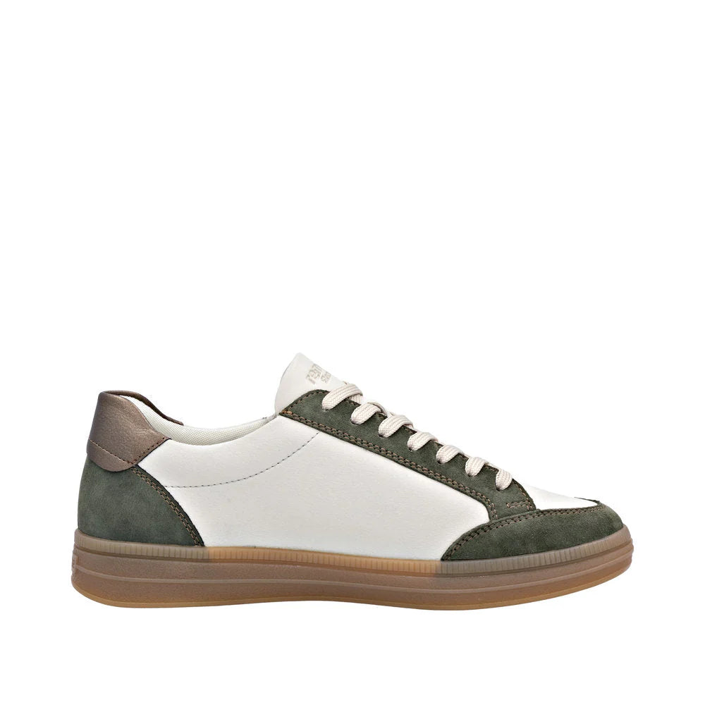 Remonte Ladies Beige and Green Waterproof Sneakers