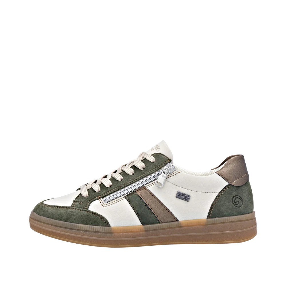 Remonte Ladies Beige and Green Waterproof Sneakers