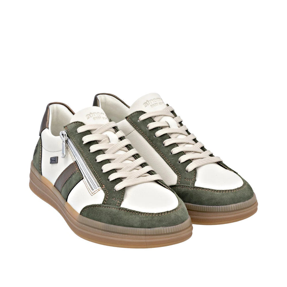 Remonte Ladies Beige and Green Waterproof Sneakers