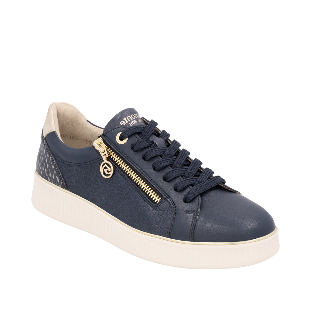 Remonte Navy Leather Ladies Sneakers