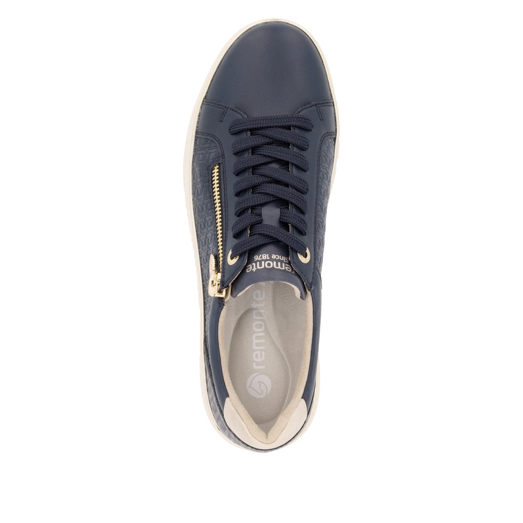 Remonte Navy Leather Ladies Sneakers