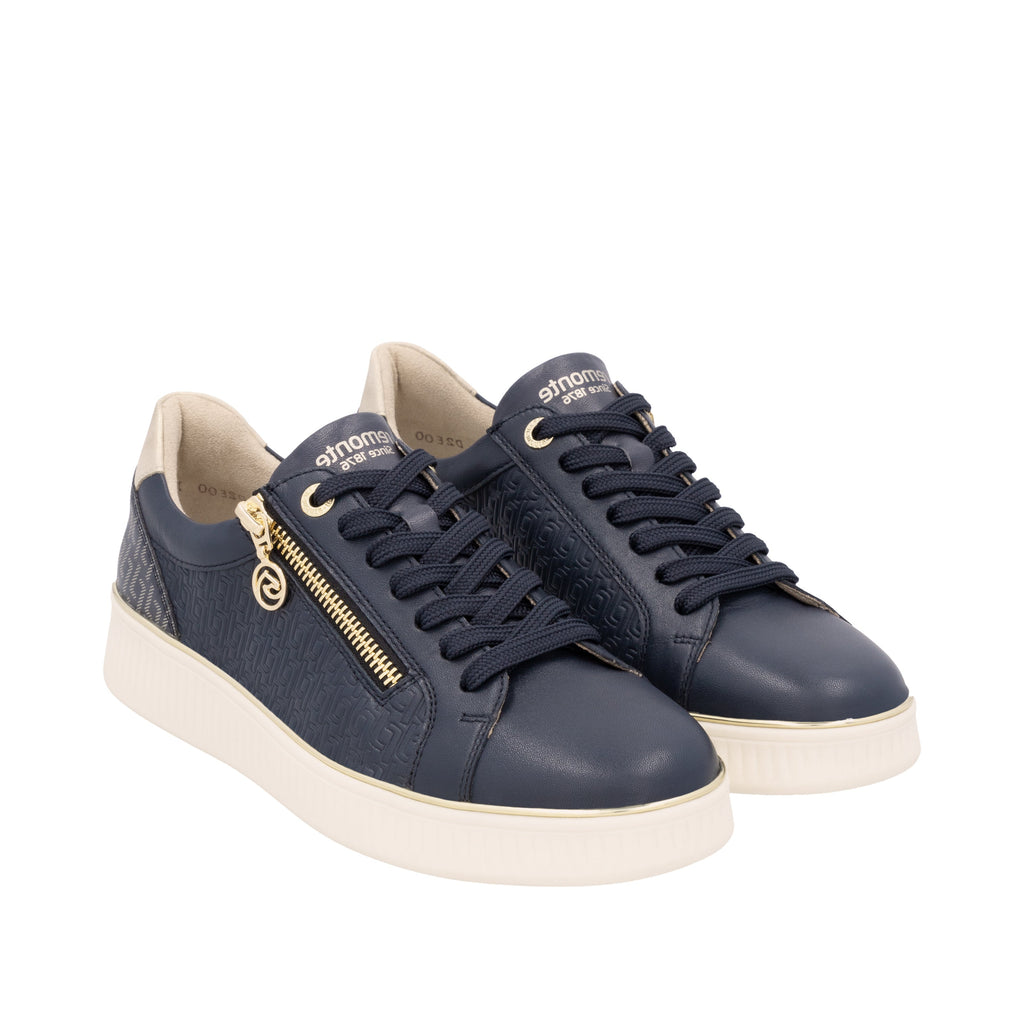 Remonte Navy Leather Ladies Sneakers