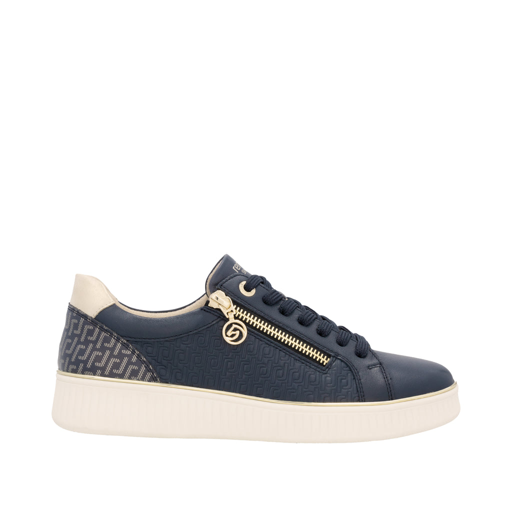 Remonte Navy Leather Ladies Sneakers