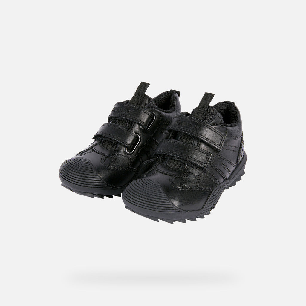 Geox Boys Black Leather School Shoes