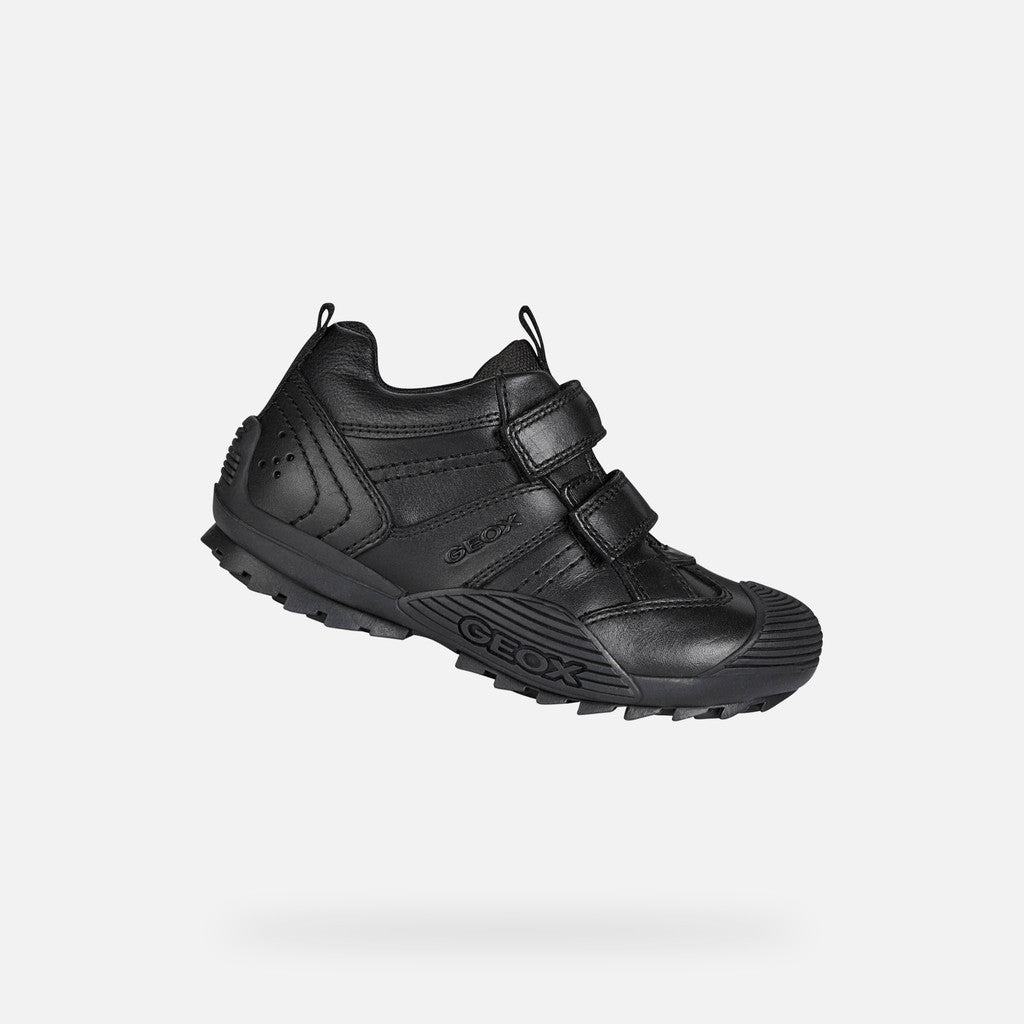 Geox Boys Black Leather School Shoes