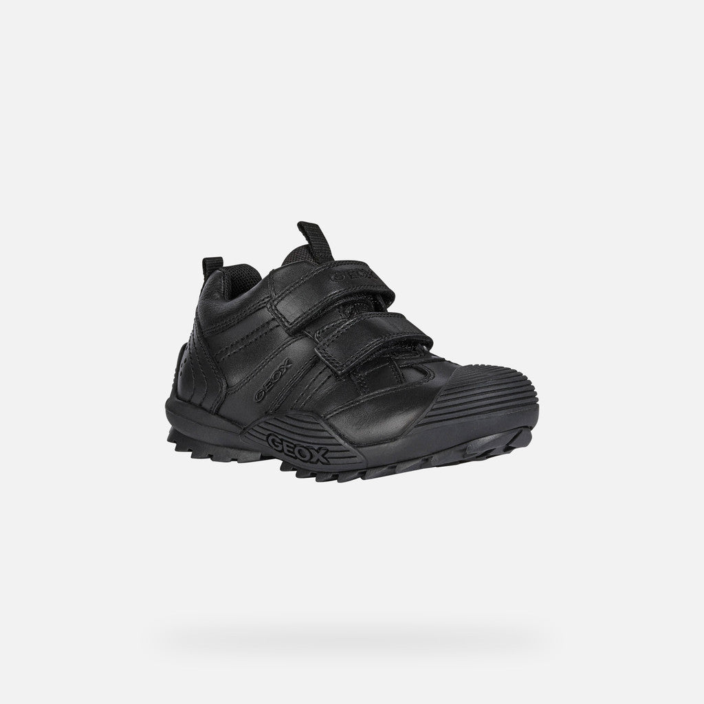 Geox Boys Black Leather School Shoes