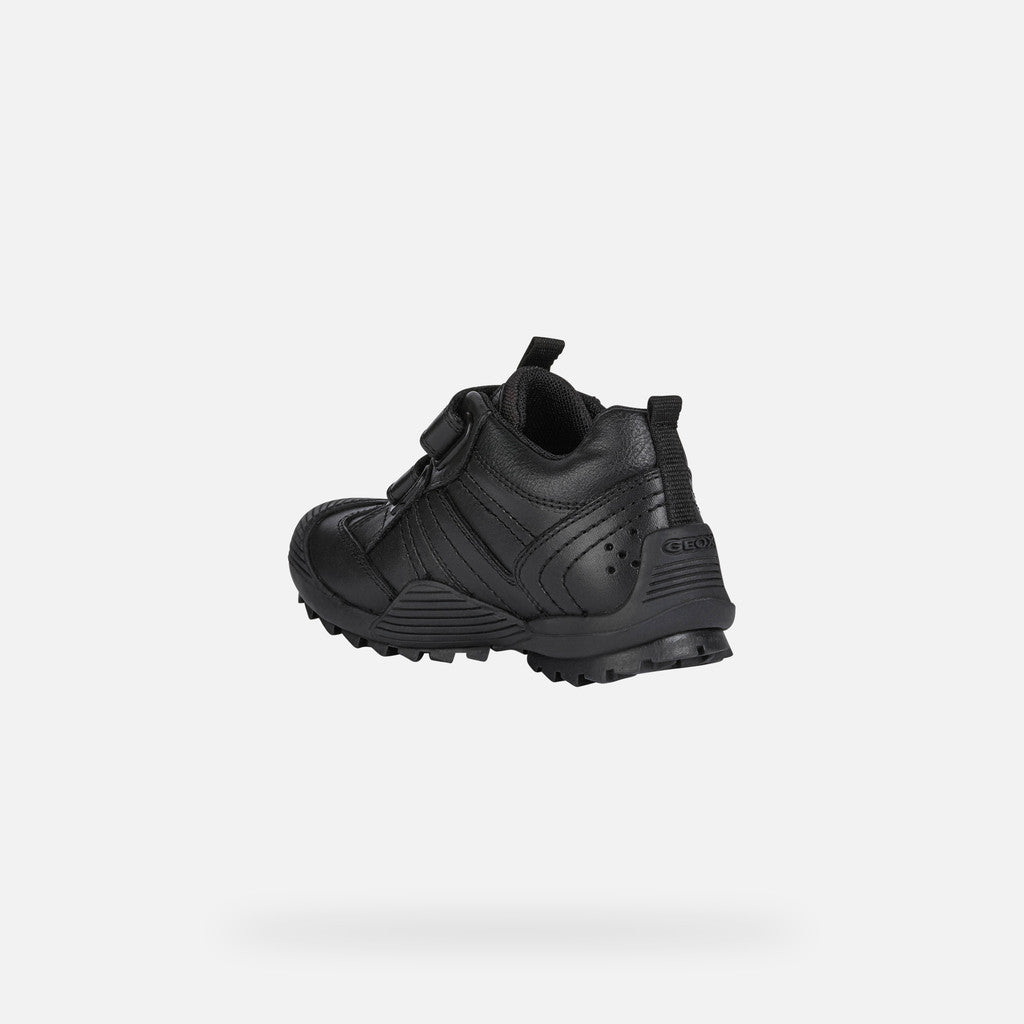 Geox Boys Black Leather School Shoes