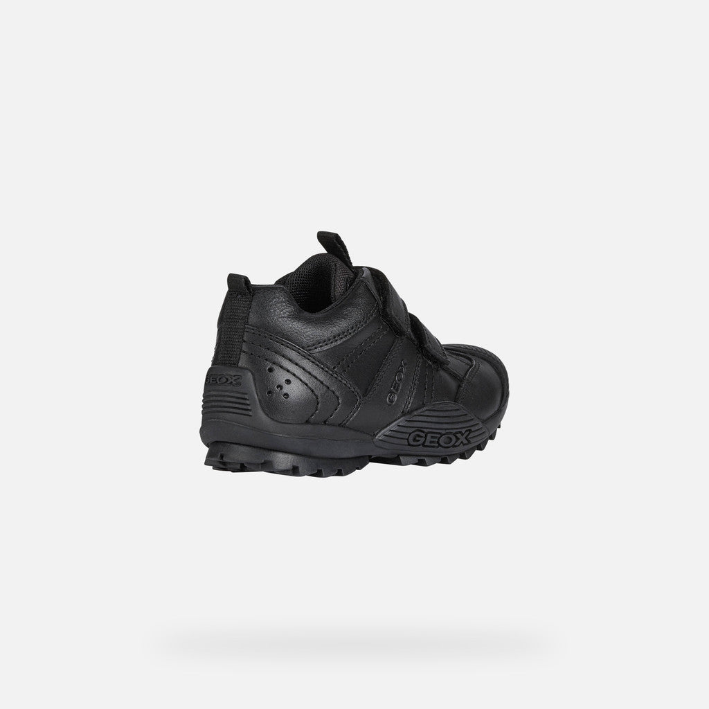 Geox Boys Black Leather School Shoes