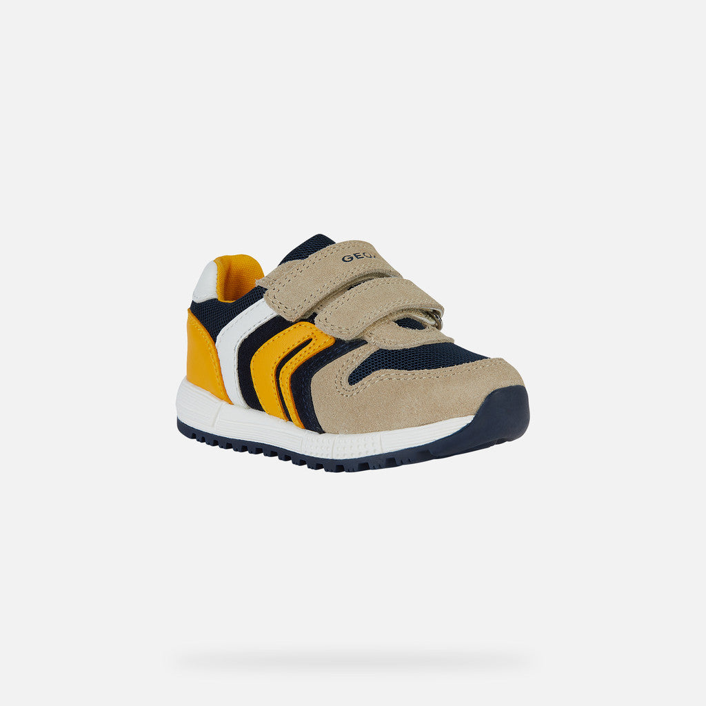 Geox Taupe and Navy Baby Boys Trainers