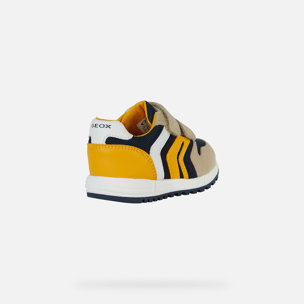 Geox Taupe and Navy Baby Boys Trainers