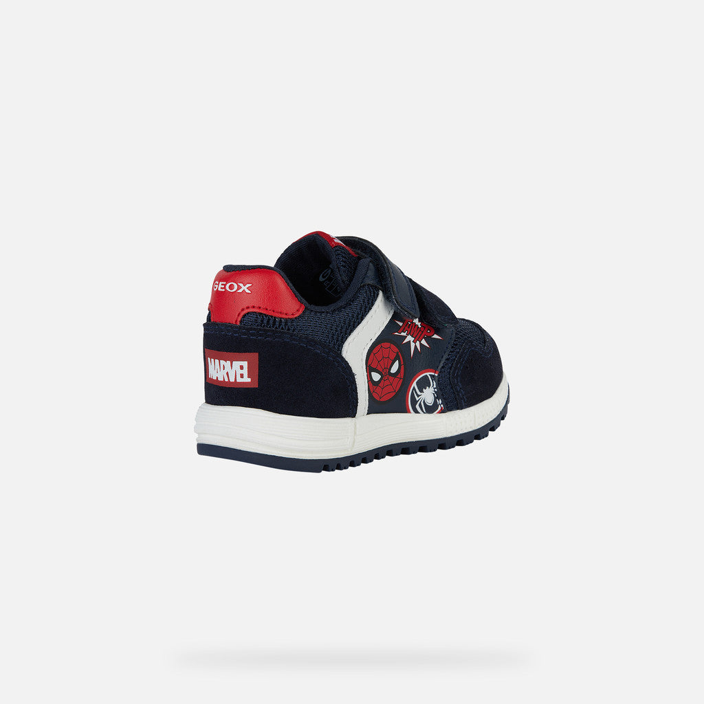 Geox Navy and Red Spiderman Trainers - Main Image