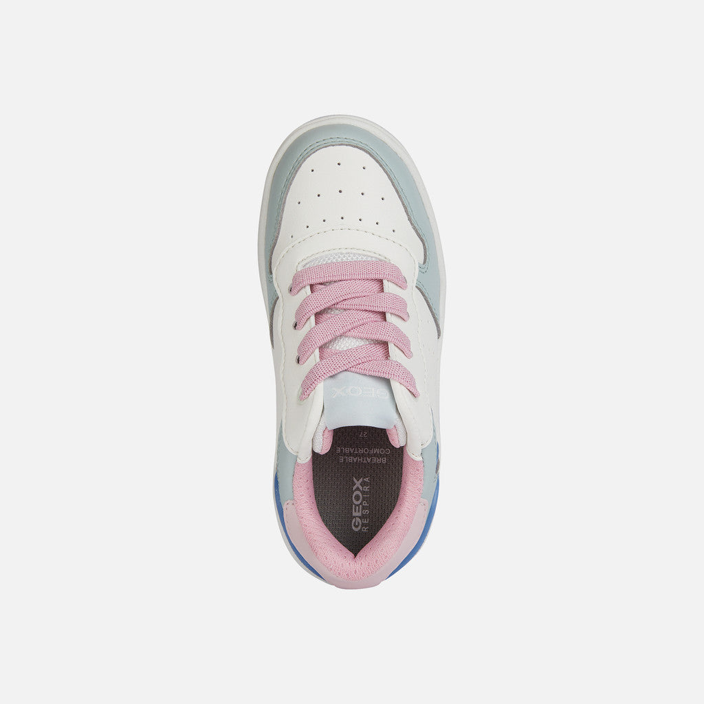 Geox White, Pink, Green and Blue Sneakers