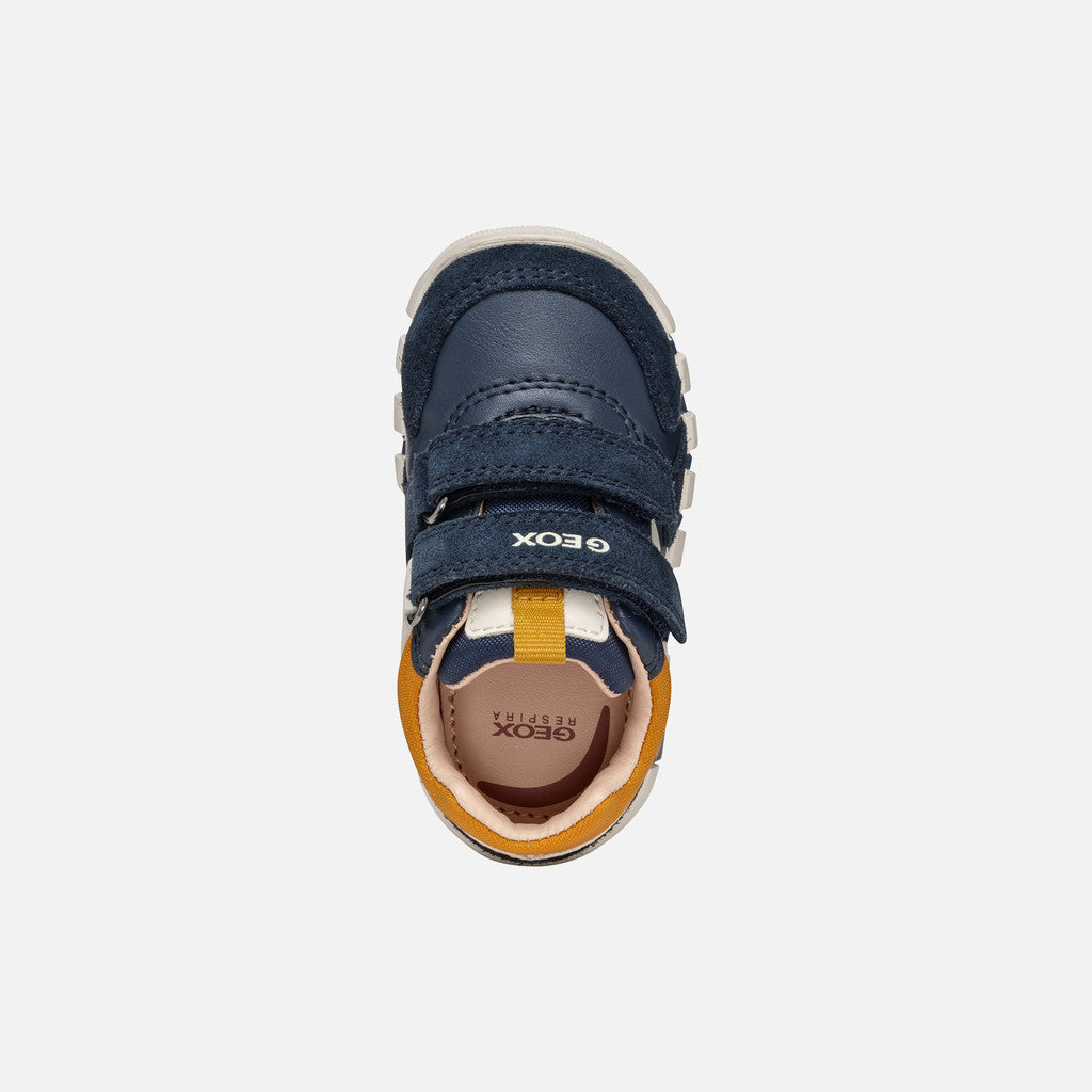 Geox Lupidoo Navy and Mustard Baby Boys Sneakers