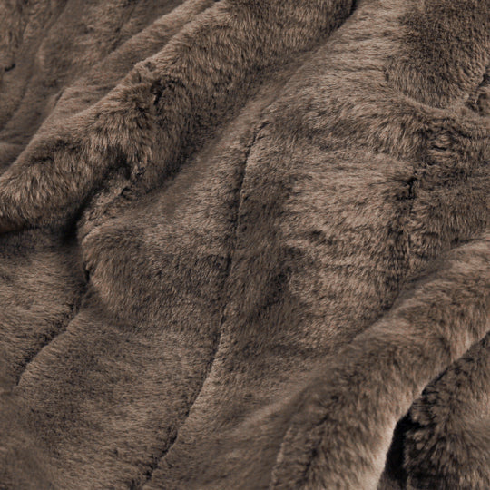 Empress Taupe Faux Fur Throw