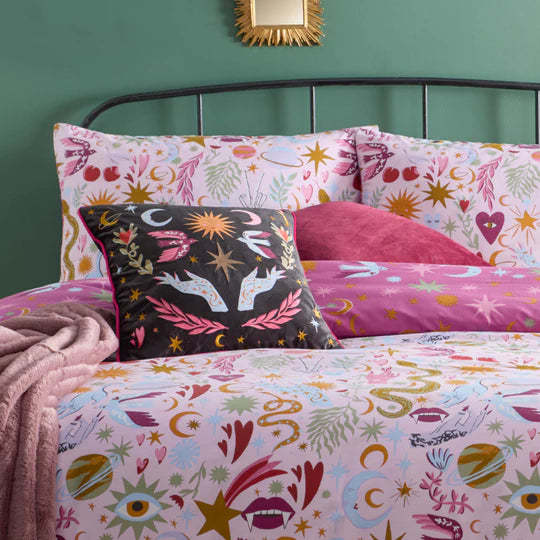 Enchanted Pink Reversible Duvet Cover Set