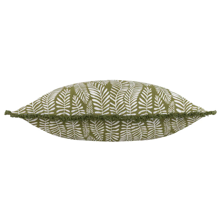 Frond Olive Feather Filled Cushion