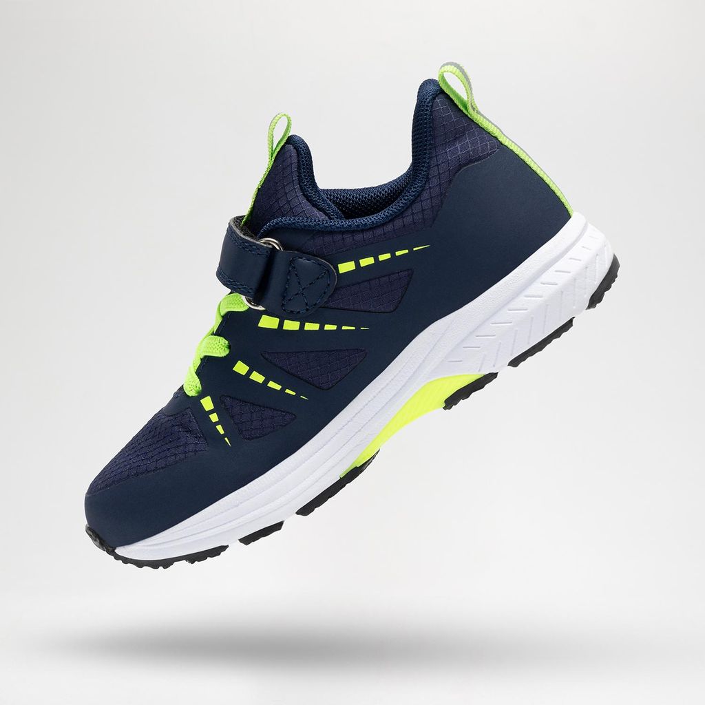 Istamax Boys Navy and Neon Green Trainers