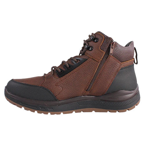 G-Comfort Mens Brown and Black Waterproof Leather Walking Boots