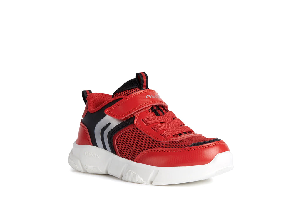 Geox Aril Red and Black Trainers