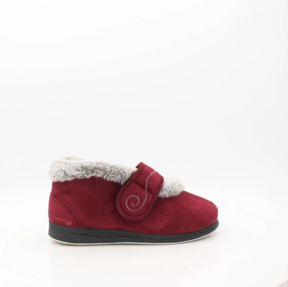 Padders Hush Ladies Burgundy Slippers