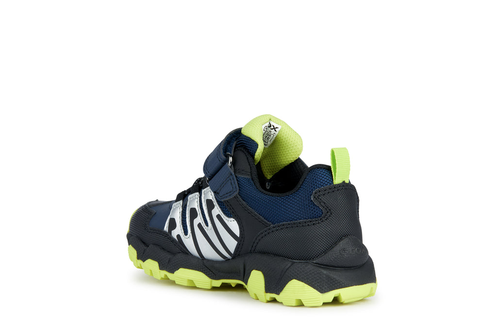 Geox Magnetar Navy and Lime Waterproof Trainers