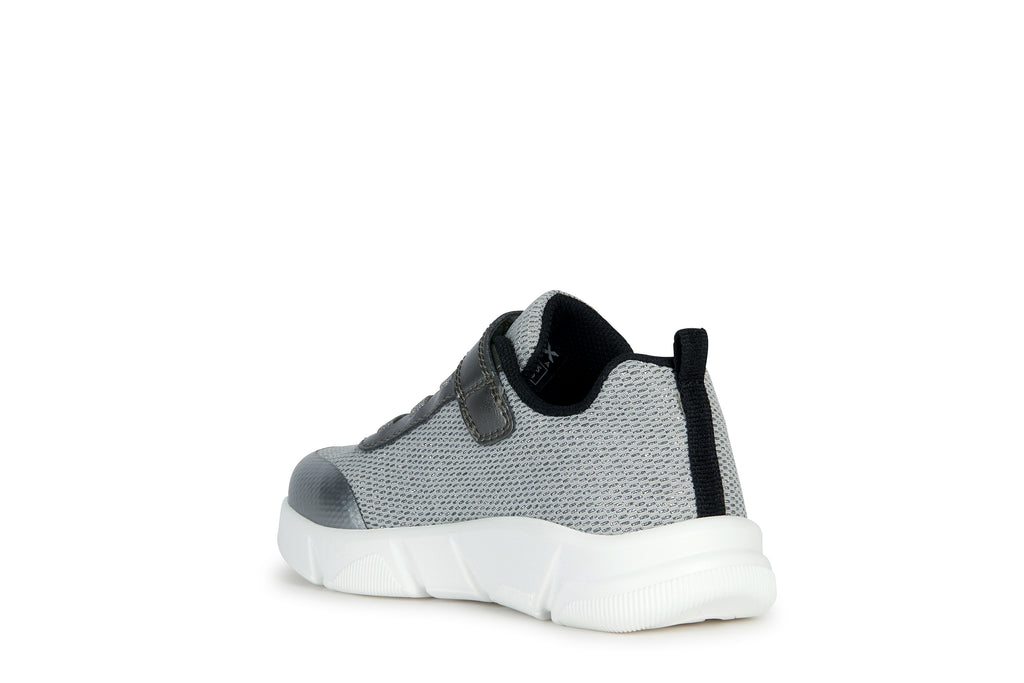 Geox Aril Silver/Black Girls Trainers