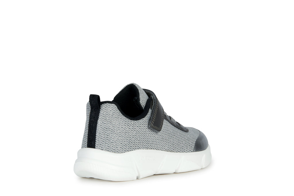 Geox Aril Silver and Black Girls Trainers