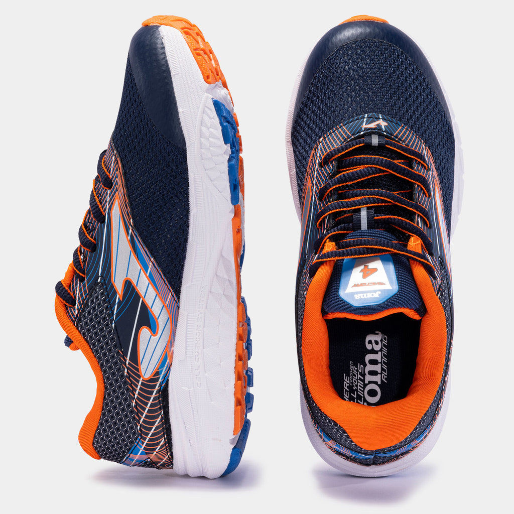 Joma Navy and Orange Victory JR2203 Running Trainers