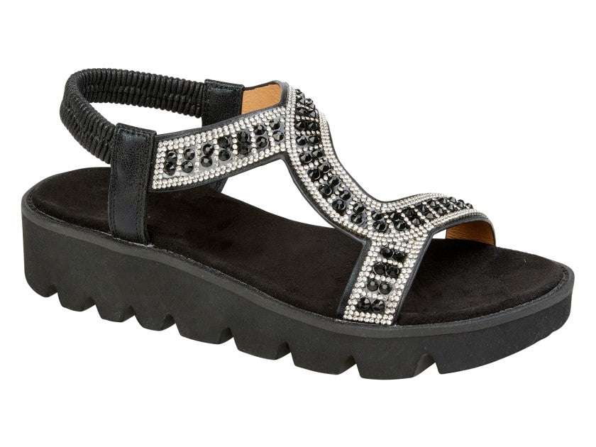 Black Jewel Cipriata Wedge Sandals