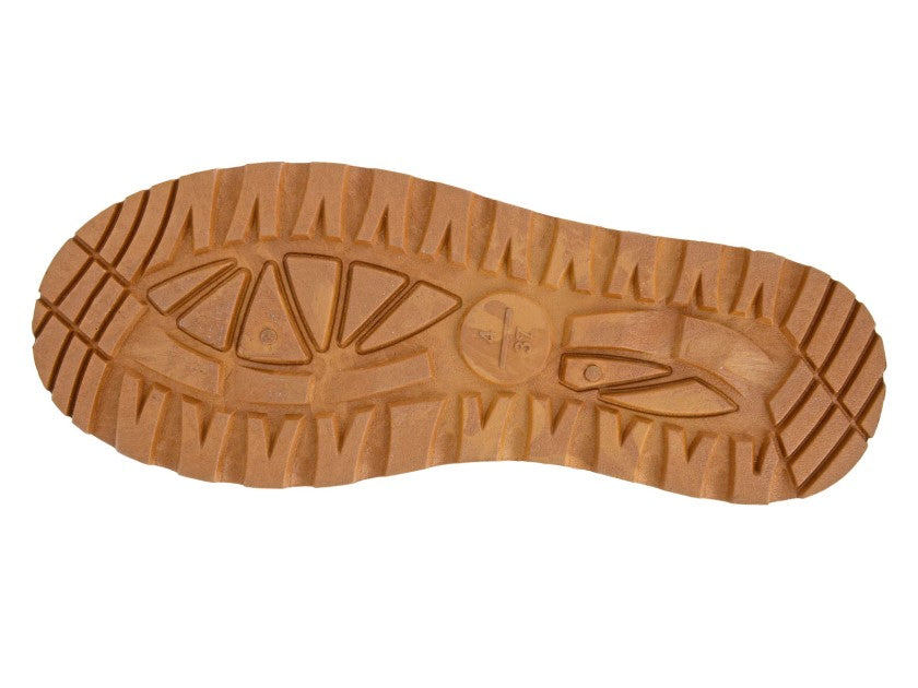 Ladies Tan Braided Cuff Platform Mules