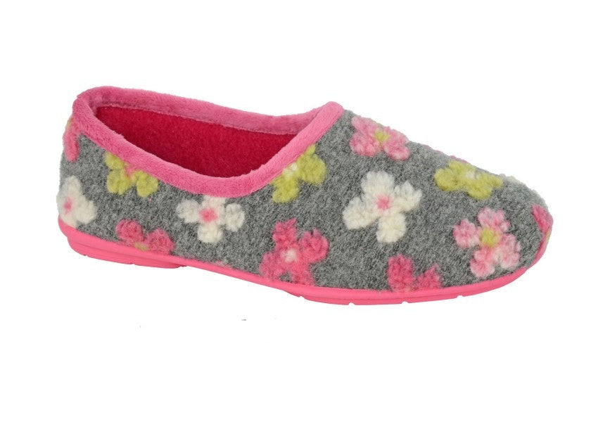Multi-Coloured Knitted Flower Slippers