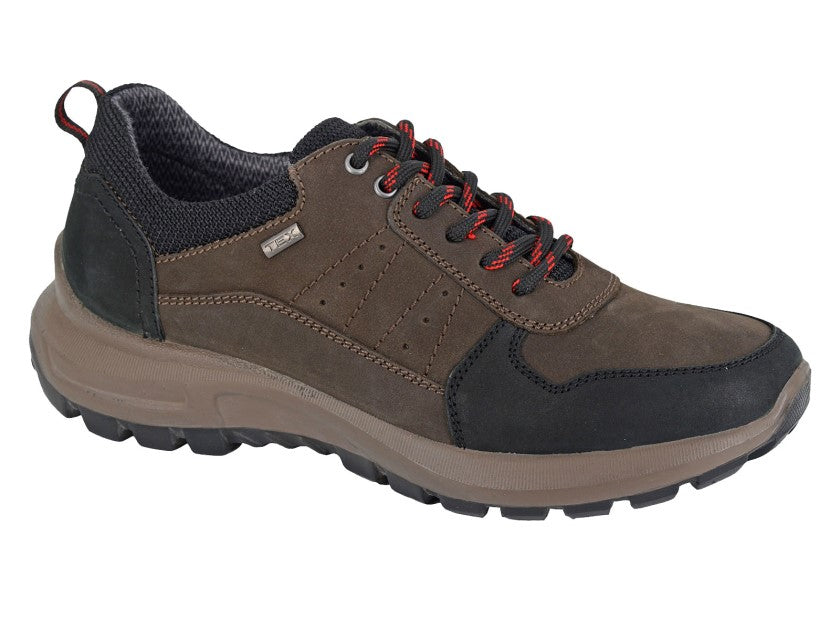 Men's Brown and Black Nubuck Waterproof Walking Shoes