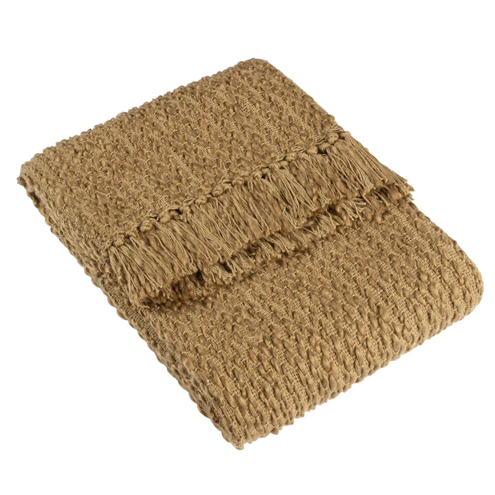 Morni Woven Fringed Throw Olive
