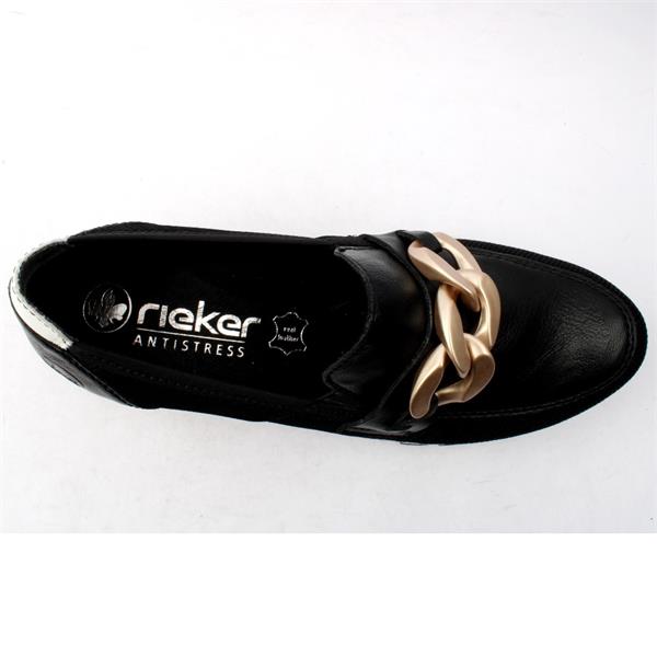 Rieker Black and White Loafers