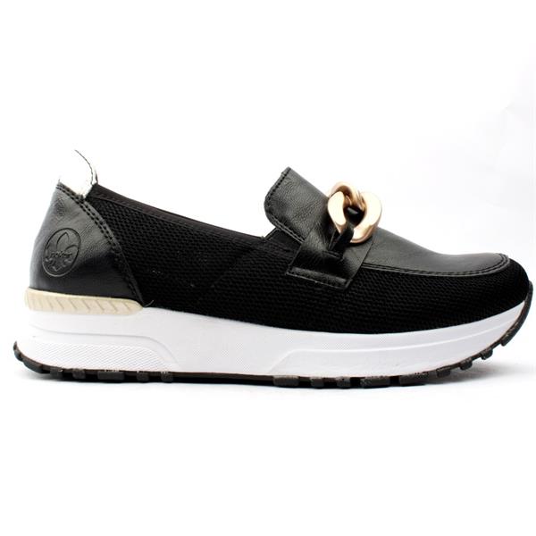 Rieker Black and White Loafers