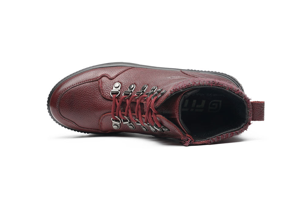 G-Comfort Ladies Burgundy Yak Soft Leather Waterproof Ankle Boots
